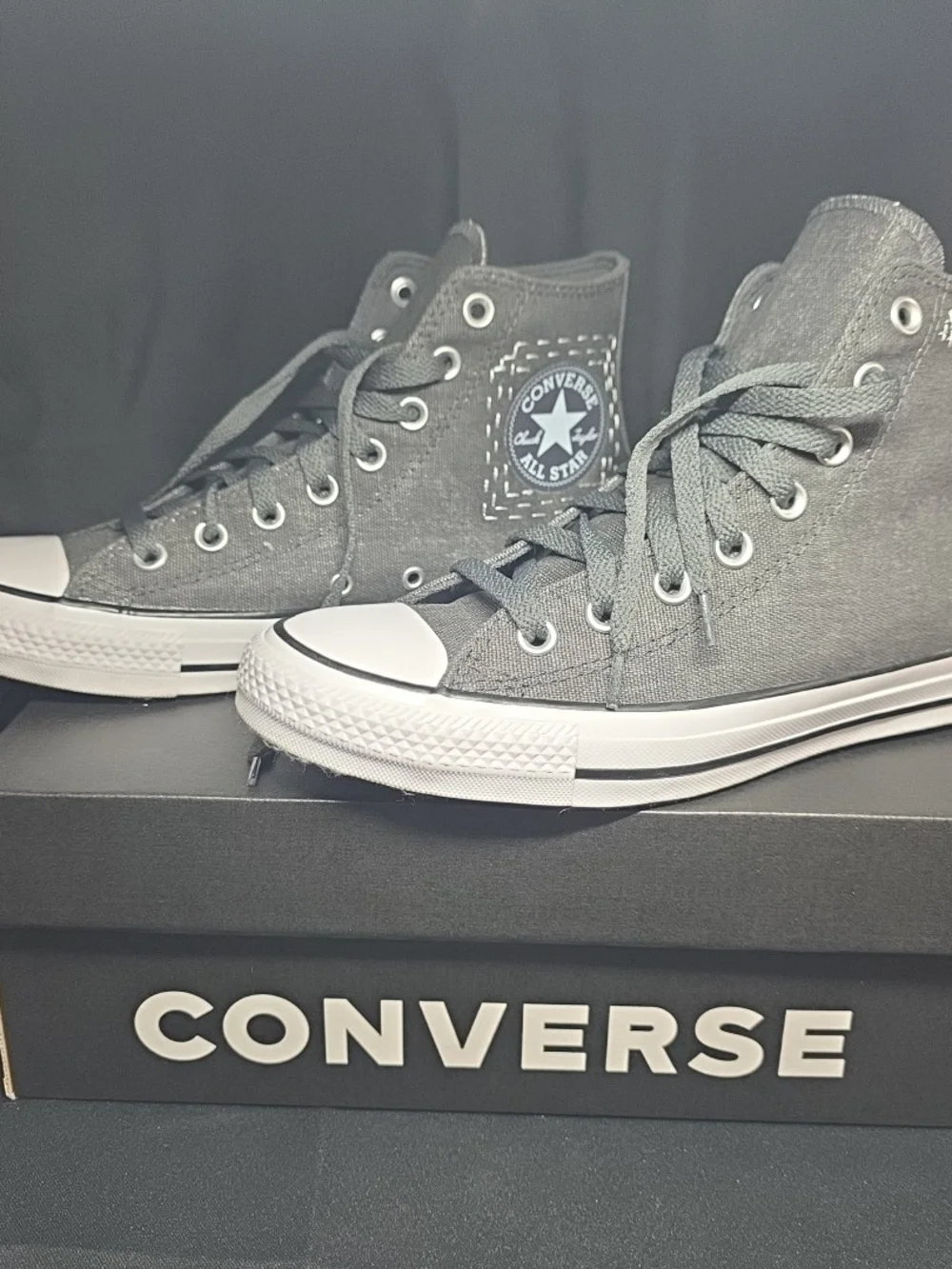 Men's Size 7 - Converse Chuck Taylor All Star High Boro Stitch - Dark Matter